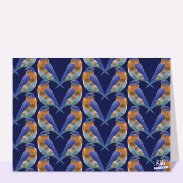 Carte postale motifs d`oiseaux multicolores