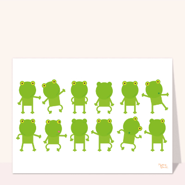 carte d'animaux : La danse des 12 grenouilles