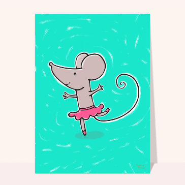 carte d'animaux : Petite souris danseuse