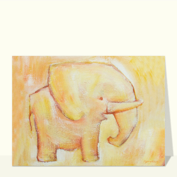 Carte Une peinture d`éléphant