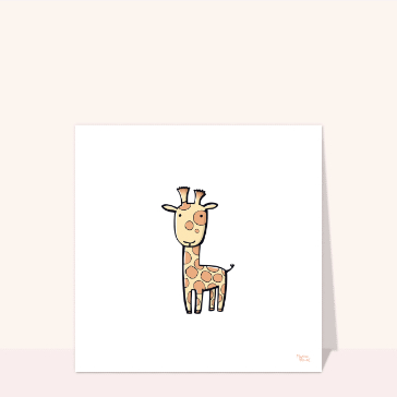 carte d'animaux : Jolie girafe