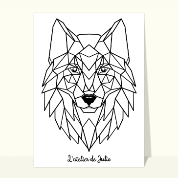 carte d'animaux : Coloriage de loup