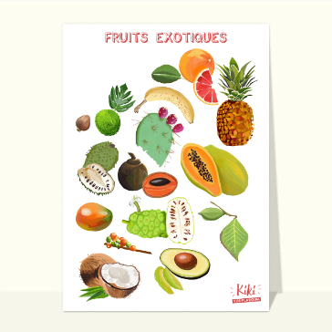 Les fruits exotiques cartes de nature