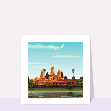 carte de paysages : Les célèbres temples d`angkorwat au Cambodge