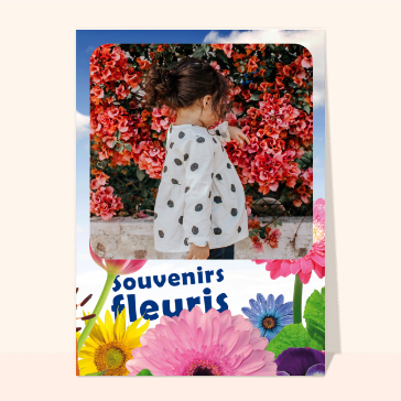 Carte souvenir de vacances : Souvenirs fleuris de vacances