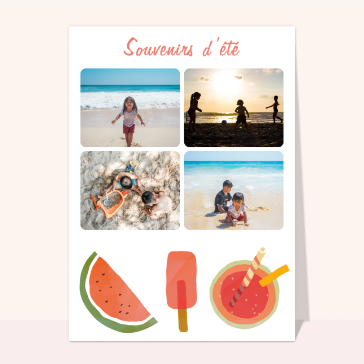 Carte souvenir de vacances : Souvenirs frais des vacances d'été