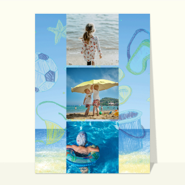 Carte souvenir de vacances : Souvenirs sur fond de mer