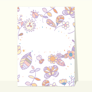 Carte souvenir de vacances : Des fleurs et des papillons