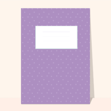 Vacances et rentrée : Carte de souvenirs sur fond violet
