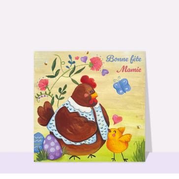 Papi, mamie, papa, maman : Poule et amour pour un Papi en fête