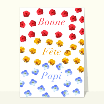 Fête de papy : Fleurs en trois couleurs