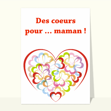 carte fête des mères : Des coeurs pour maman