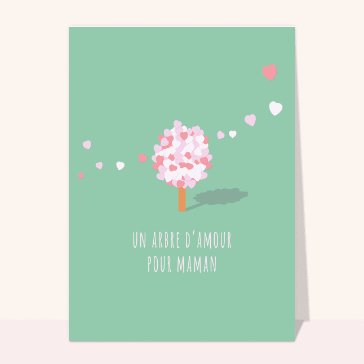 carte fête des mères : Arbre d'amour pour maman