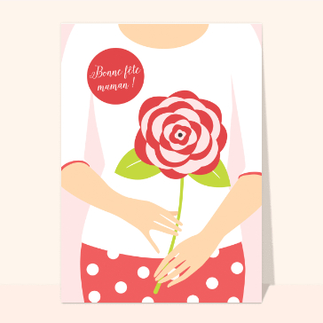 carte fête des mères : Une fleur dans le coeur de maman