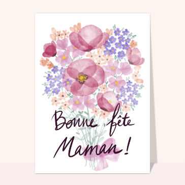 Carte Bonne fête maman bouquet géant