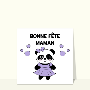 Fête des mères : Bonne fête maman panda violet