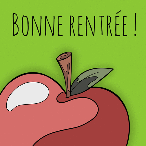 Carte Pomme colorée pour une bonne rentrée Carte de septembre et de la rentrée