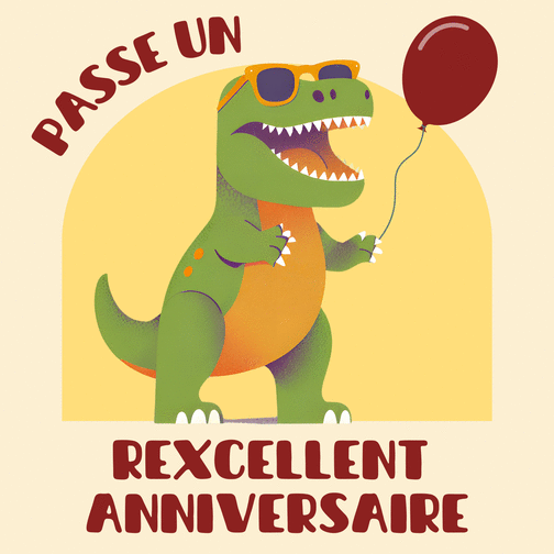 Carte Dino joyeux anniversaire en folie Carte anniversaire Ado