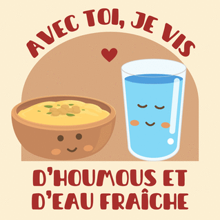 Carte Avec toi, c'est hummus et douceur Carte St Valentin originale