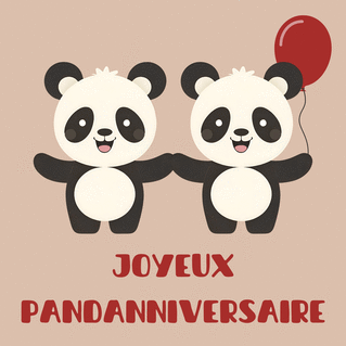 Carte Joyeux anniversaire avec des petits pandas Carte anniversaire enfant