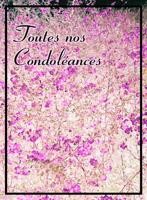 Carte Toutes nos condoléances dans un champ de fleurs Carte condoléances fleurs