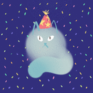 Chat festif avec chapeau d'anniversaire