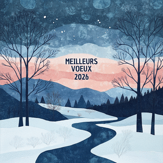 Carte Voeux hivernaux pour une année apaisante 2026 Carte de voeux Nature 2026