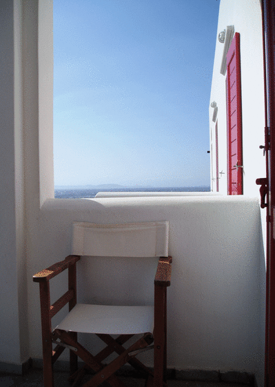 Carte De la fenêtre de l'hotel Carte postale Grèce