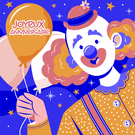 Clown color&eacute; pour un anniversaire joyeux