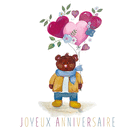 Mon ours d'anniversaire aux c&oelig;urs color&eacute;s
