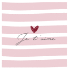 Je t'aime en rose avec un coeur vibrant