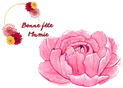 F&ecirc;te florale avec rose pour une mamie ch&eacute;rie