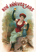 F&ecirc;te vintage avec femme &eacute;l&eacute;gante et bi&egrave;re
