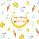 Joyeuses P&acirc;ques avec lapins et carottes color&eacute;es