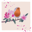 Oiseau chanteur parmi les fleurs printani&egrave;res