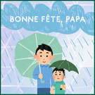 Bonne f&ecirc;te sous la pluie avec Papa