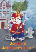 Joyeux anniversaire avec un petit pompier