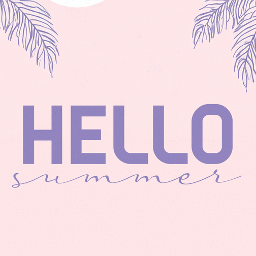 Carte Hello été coloré sous un ciel pastel Carte postale d'août et vacances