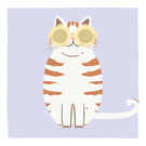 Chat relax&eacute; avec lunettes pour des vacances ensoleill&eacute;es