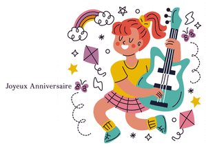 Carte Guitare électrique pour un anniversaire dynamique Carte anniversaire Ado