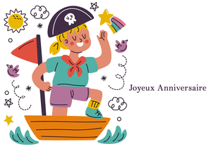 Carte Aventure pirate pour un anniversaire joyeux Carte anniversaire enfant