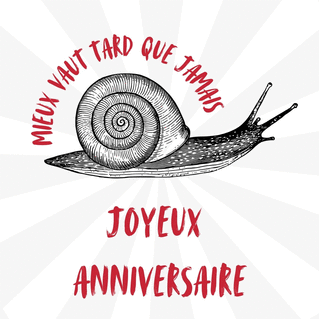 Carte Mieux vaut tard que jamais Carte anniversaire en retard