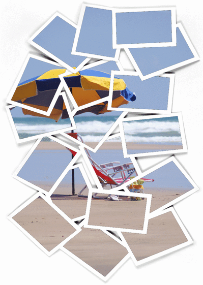 Carte Polaroides de la plage Carte de vacances