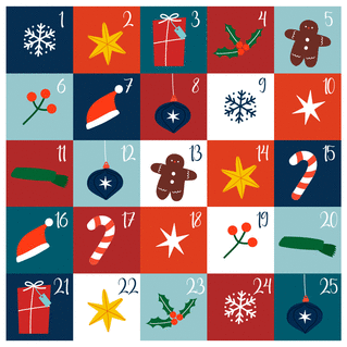 Carte Calendrier de l`anvent Carte de noel traditionnelle