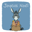 Joyeux No&euml;l avec un &acirc;ne espi&egrave;gle et mignon