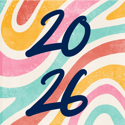 Carte Joyeux anniversaire en couleurs vibrantes Carte de voeux 2026 