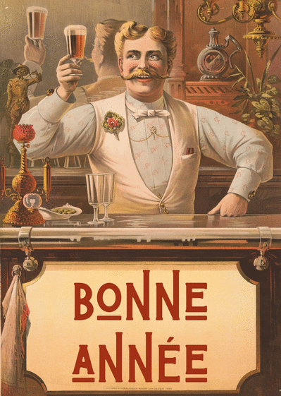 Carte Bonne année Carte de voeux ancienne 2026