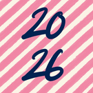 2026 en rose et bleu pour des voeux styl&eacute;s