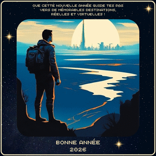 Carte Voyage spatial vers une année 2026 mémorable Carte de voeux 2026 pour geek