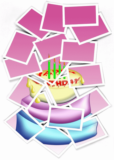 Carte Polaroïde gateau d'anniversaire Carte gateau d'anniversaire